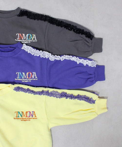 Ocean&Ground（オーシャン&グラウンド）の「レースラインスウェット（スウェット・キッズ・ネイビー/チャコール/イエロー・120/110/100/90/140/130）」の4枚目の写真