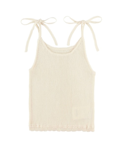 ALEXIA STAM（アリシアスタン）の「Ribbon Knit Camisole / 肩リボンキャミ（キャミソール・レディース・アイボリー/テラコッタ/ネイビー・FREE）」の16枚目の写真