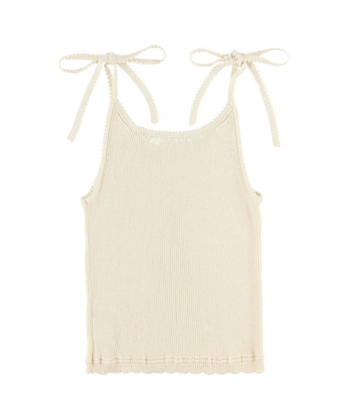 ALEXIA STAM（アリシアスタン）の「Ribbon Knit Camisole / 肩リボンキャミ（キャミソール・レディース・アイボリー/テラコッタ/ネイビー・FREE）」の17枚目の写真