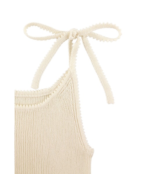 ALEXIA STAM（アリシアスタン）の「Ribbon Knit Camisole / 肩リボンキャミ（キャミソール・レディース・アイボリー/テラコッタ/ネイビー・FREE）」の18枚目の写真