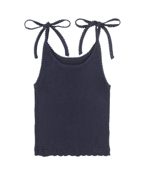 Ribbon Knit Camisole / 肩リボンキャミ（キャミソール）｜ALEXIA STAM