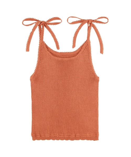 ALEXIA STAM（アリシアスタン）の「Ribbon Knit Camisole / 肩リボンキャミ（キャミソール・レディース・アイボリー/テラコッタ/ネイビー・FREE）」の20枚目の写真