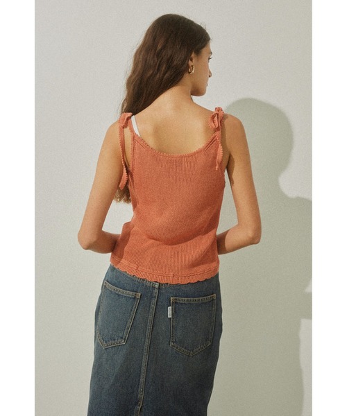ALEXIA STAM（アリシアスタン）の「Ribbon Knit Camisole / 肩リボンキャミ（キャミソール・レディース・アイボリー/テラコッタ/ネイビー・FREE）」の11枚目の写真