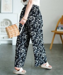 黒 花柄 パンツ　コムコム　値下げ中 黒 花柄 パンツ コムコム 値下げ中 パンツ フラワー柄 ワイド