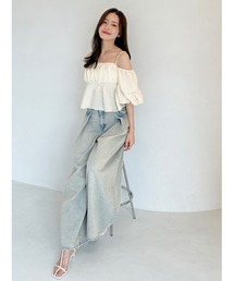 美品❣️SNIDEL❣️デニム❣️ストレート❣️パンツ❣️ SNIDEL（スナイデル）の「ORGANICSストレートデニム（デニム