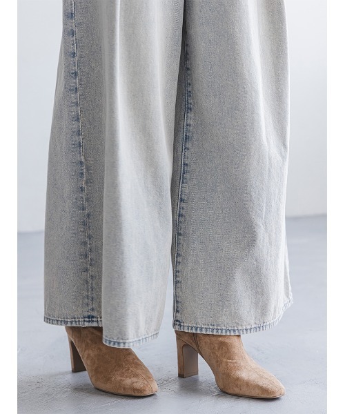 SNIDEL（スナイデル）の「レイヤードデザインパンツ（デニムパンツ・レディース・ライトブルー/ベージュ/ライトグレー・0/1）」の14枚目の写真