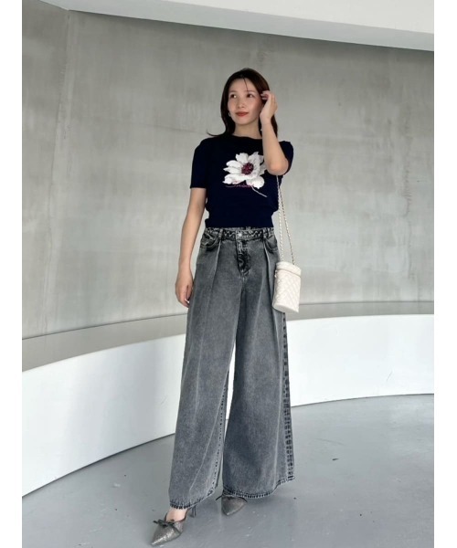 レイヤードデザインパンツ（デニムパンツ）｜SNIDEL（スナイデル