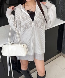 SPIRALGIRL | ロゴオーバーZIPニット(ニット/セーター)