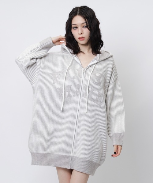 SPIRALGIRL（スパイラルガール）の「ロゴオーバーZIPニット（ニット/セーター・レディース・ブラック/レッド/ホワイト・FREE）」の22枚目の写真