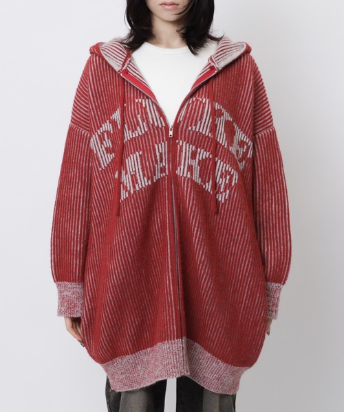 SPIRALGIRL（スパイラルガール）の「ロゴオーバーZIPニット（ニット/セーター・レディース・ブラック/レッド/ホワイト・FREE）」の16枚目の写真