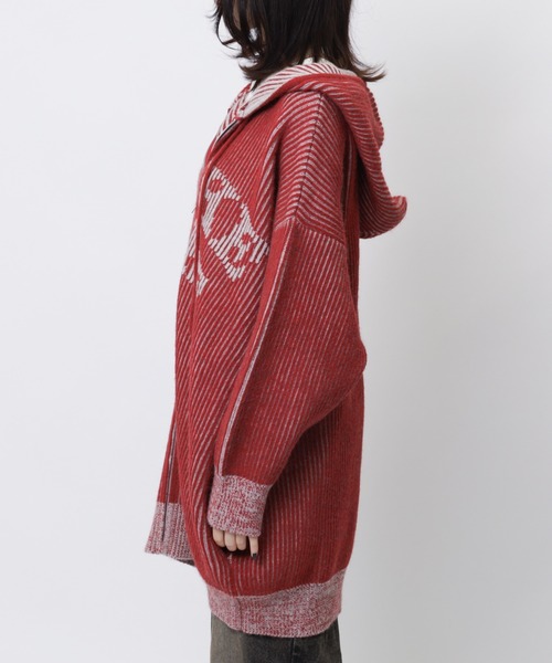 SPIRALGIRL（スパイラルガール）の「ロゴオーバーZIPニット（ニット/セーター・レディース・ブラック/レッド/ホワイト・FREE）」の17枚目の写真