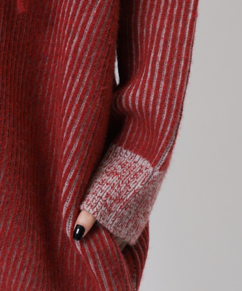 SPIRALGIRL（スパイラルガール）の「ロゴオーバーZIPニット（ニット/セーター・レディース・ブラック/レッド/ホワイト・FREE）」の8枚目の写真