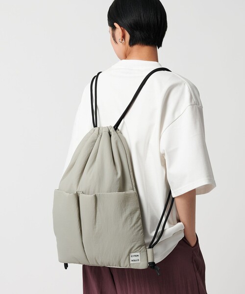 CITEN（シテン）の「＜CITEN＞ダブルポケットナップサック（バックパック/リュック・レディース・ブラック/シルバー/ライトグレー・FREE）」の3枚目の写真