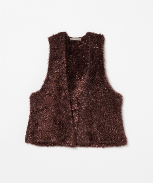 HELIOPOLE（エリオポール）の「GLITTER KNIT GILET（ベスト・レディース・ブラック/ダークブラウン・38）」の2枚目の写真