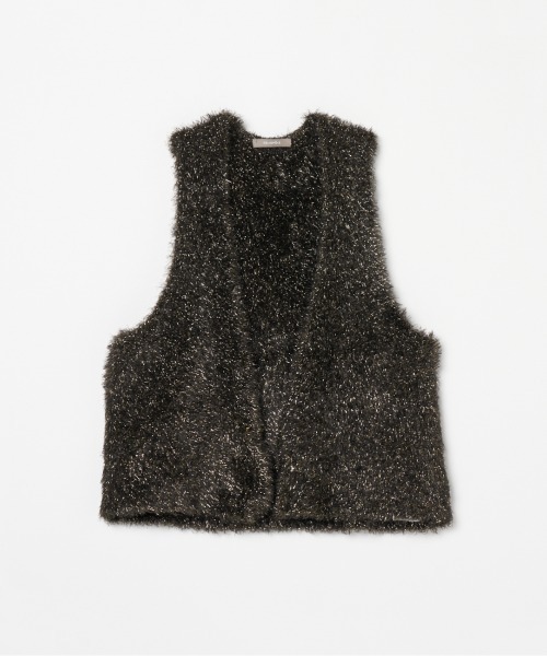 HELIOPOLE（エリオポール）の「GLITTER KNIT GILET（ベスト・レディース・ブラック/ダークブラウン・38）」の3枚目の写真