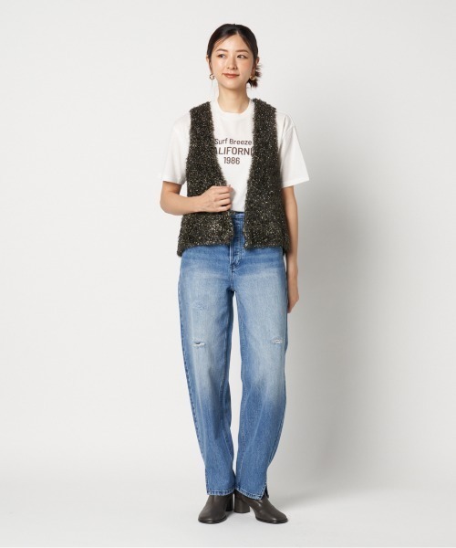 HELIOPOLE（エリオポール）の「GLITTER KNIT GILET（ベスト・レディース・ブラック/ダークブラウン・38）」の9枚目の写真