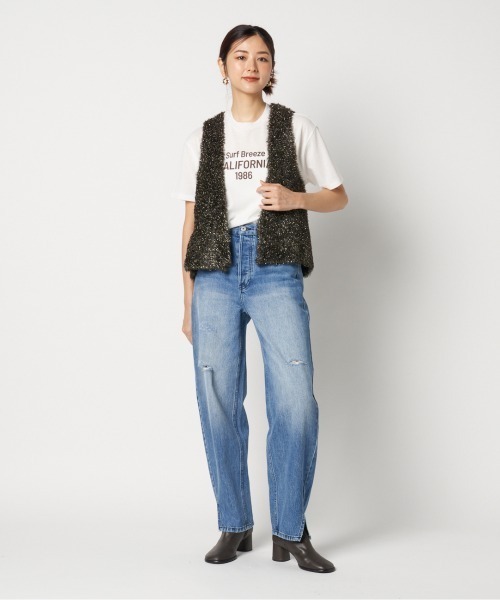 HELIOPOLE（エリオポール）の「GLITTER KNIT GILET（ベスト・レディース・ブラック/ダークブラウン・38）」の10枚目の写真