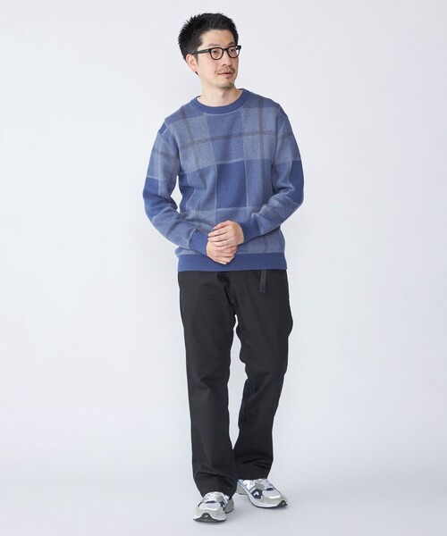 SHIPS(シップス)の「SHIPS:〈洗濯機可能〉 コットン カシミヤ チェック クルーネック ニット(ニット/セーター・メンズ・ダークグレー/ブラウン/オレンジ/ネイビー・SMALL/X-LARGE/LARGE/MEDIUM)」の20枚目の写真
