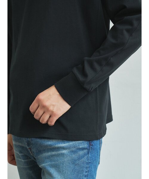 1PIU1UGUALE3  RELAX （ウノピゥウノウグァーレトレ リラックス）の「【1PIU1UGUALE3】 RHINESTONE L/TラインストーンネックロゴロングTシャツ（Tシャツ/カットソー・メンズ・ホワイト/ブラック・2/3/4）」の7枚目の写真