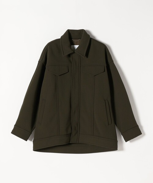 ディーゼル ブラックゴールド カシミア混 メルトン ウール シャツ ブルゾン L WASHABLE WOOL SUPER140's LOOSE NECK SHIRT | GOLD(ゴールド