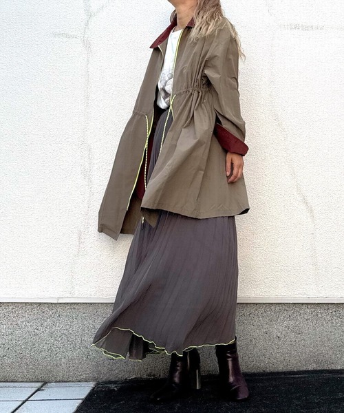 Q（キュー）の「ニュアンスカラースカート（スカート・レディース・ベージュ系その他/カーキ・MEDIUM）」の13枚目の写真