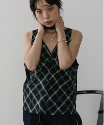 DRWCYS | チェックフロントギャザートップス(シャツ/ブラウス)