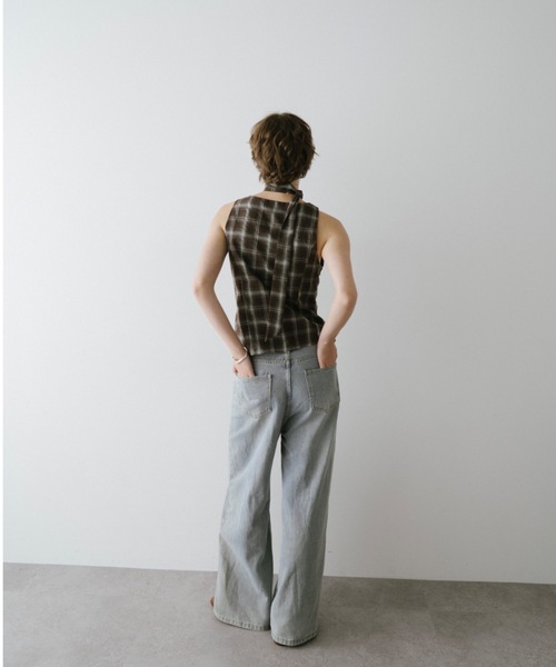 DRWCYS（ドロシーズ）の「チェックフロントギャザートップス（シャツ/ブラウス・レディース・ブラック/ブラウン・FREE）」の5枚目の写真