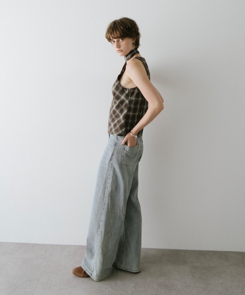 DRWCYS（ドロシーズ）の「チェックフロントギャザートップス（シャツ/ブラウス・レディース・ブラック/ブラウン・FREE）」の4枚目の写真