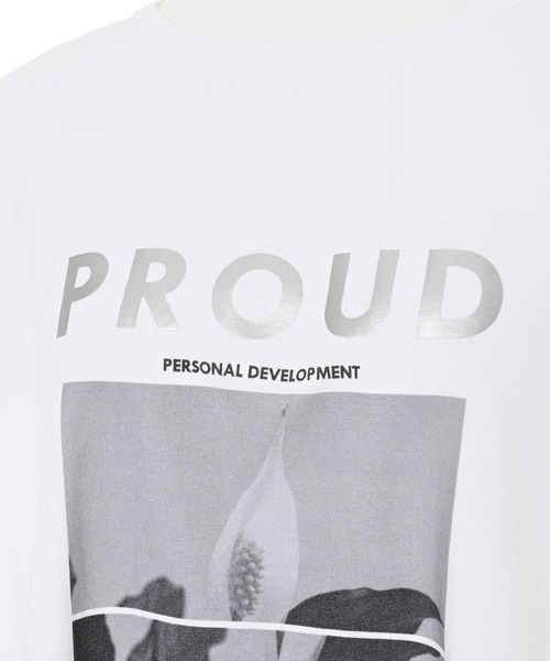 Narcissus（ナルシス）の「【SINN】フラワーロゴＴシャツ/プリントTシャツ/七分丈（Tシャツ/カットソー・レディース・チャコールグレー/ホワイト・FREE）」の18枚目の写真