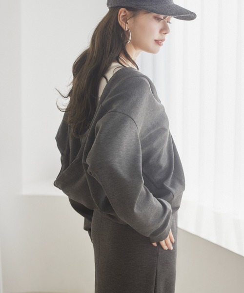 LAULEN(ローレン)の「hoodie relax set up /フーディーリラックスセットアップ(セットアップ・レディース・ブラック/チャコールグレー・FREE)」の7枚目の写真