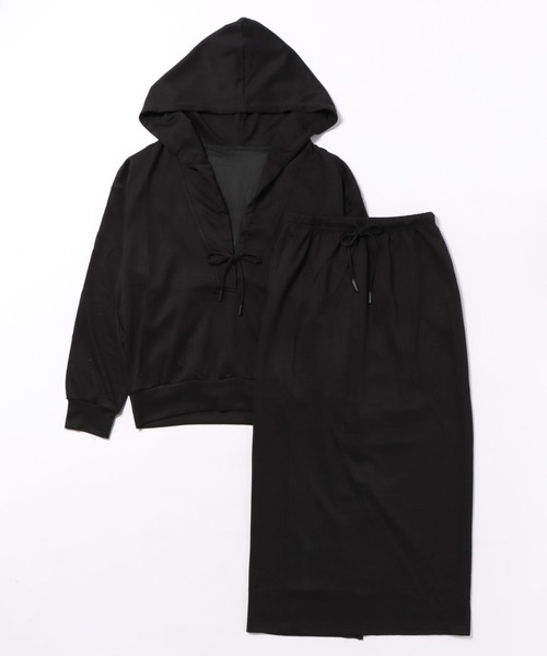 LAULEN(ローレン)の「hoodie relax set up /フーディーリラックスセットアップ(セットアップ・レディース・ブラック/チャコールグレー・FREE)」の12枚目の写真