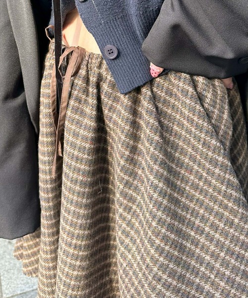 Alley Tokyo（アリートーキョー）の「【セットにもなる！】チェックフレアスカート（スカート・レディース・グリーン/ブラウン・FREE）」の15枚目の写真