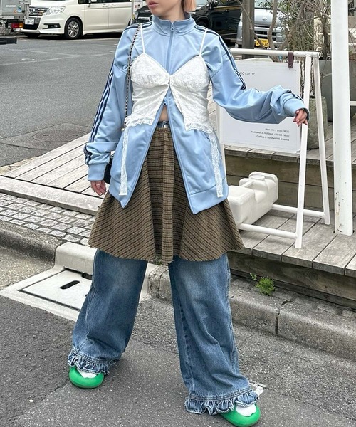 Alley Tokyo（アリートーキョー）の「【セットにもなる！】チェックフレアスカート（スカート・レディース・グリーン/ブラウン・FREE）」の12枚目の写真