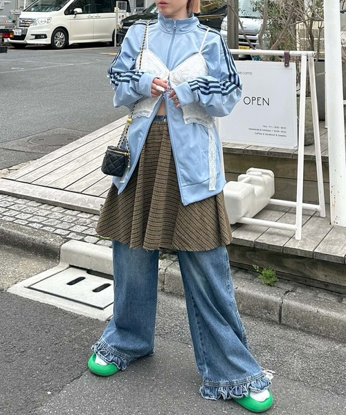 Alley Tokyo（アリートーキョー）の「【セットにもなる！】チェックフレアスカート（スカート・レディース・グリーン/ブラウン・FREE）」の13枚目の写真