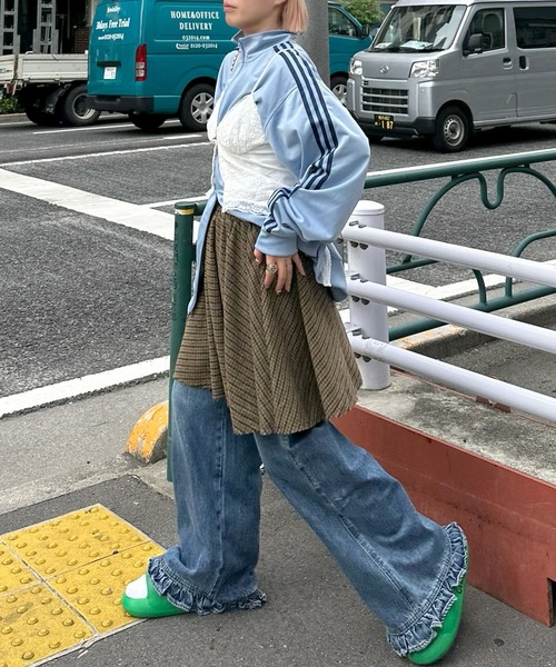 Alley Tokyo（アリートーキョー）の「【セットにもなる！】チェックフレアスカート（スカート・レディース・グリーン/ブラウン・FREE）」の7枚目の写真