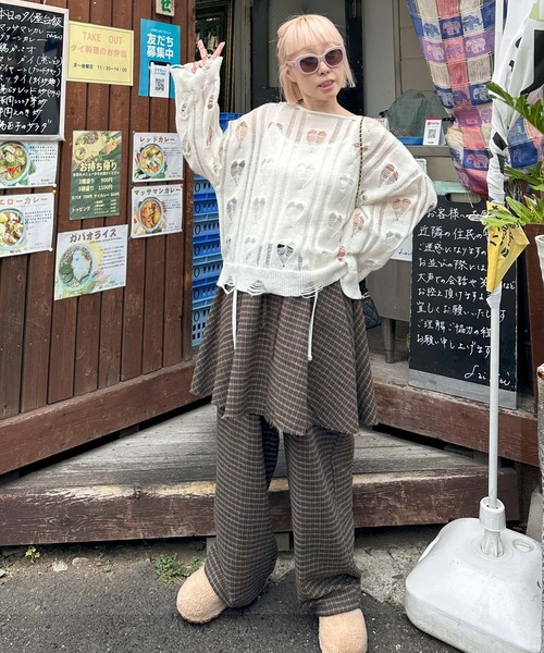 Alley Tokyo（アリートーキョー）の「【セットにもなる！】チェックフレアスカート（スカート・レディース・グリーン/ブラウン・FREE）」の8枚目の写真