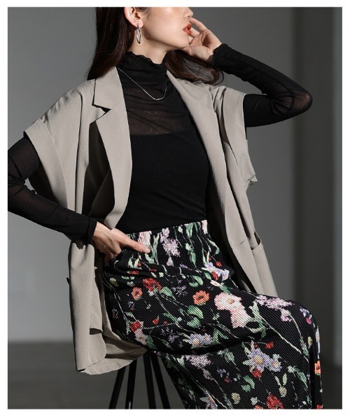 Sawa a la mode（サワアラモード）の「メッシュシアートップス（Tシャツ/カットソー・レディース・グレー/ブラック/ホワイト/ブラウン・FREE）」の22枚目の写真