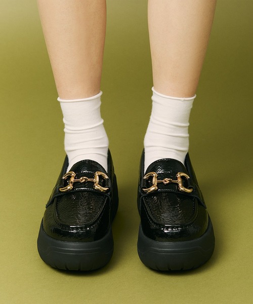 SHAKA(シャカ)の「SHAKA 厚底 ビット ローファー BIT LOAFER EVOL CHUNKY(ローファー・レディース・ブラック/ワイン系・23/24)」の1枚目の写真