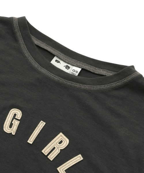 X-girl(エックスガール)の「LOGO PATCH L/S BABY TEE(Tシャツ/カットソー・レディース・オリーブ/ピンク/チャコール・ONE SIZE)」の5枚目の写真