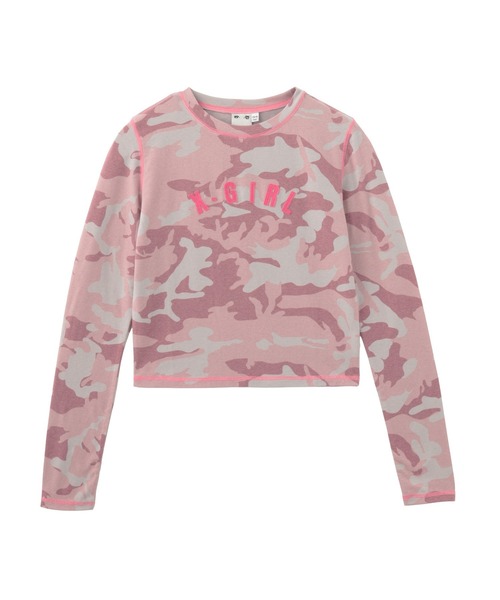 X-girl(エックスガール)の「LOGO PATCH L/S BABY TEE(Tシャツ/カットソー・レディース・オリーブ/ピンク/チャコール・ONE SIZE)」の12枚目の写真