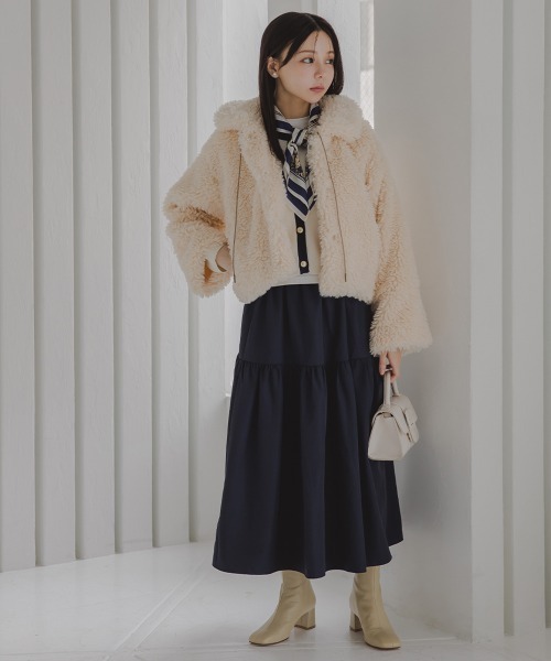 小さいサイズ ショート丈ボアジャケット 低身長さん・小柄女性（その他