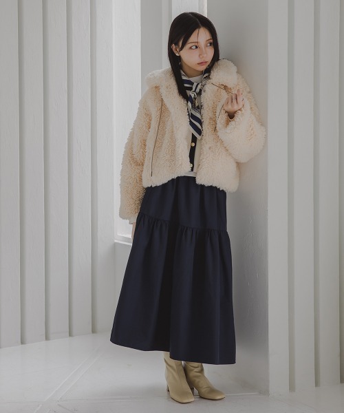 Petitjo（プッチージョ）の「小さいサイズ　ショート丈ボアジャケット　低身長さん・小柄女性（その他アウター・レディース・モカ/ライトベージュ・M-L/XS-S）」の19枚目の写真