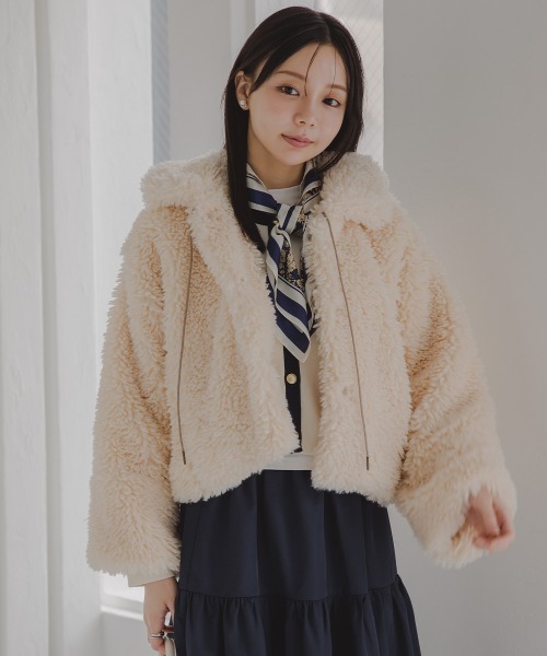 Petitjo（プッチージョ）の「小さいサイズ　ショート丈ボアジャケット　低身長さん・小柄女性（その他アウター・レディース・モカ/ライトベージュ・M-L/XS-S）」の20枚目の写真