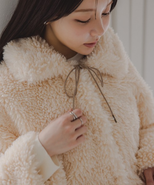 Petitjo（プッチージョ）の「小さいサイズ　ショート丈ボアジャケット　低身長さん・小柄女性（その他アウター・レディース・モカ/ライトベージュ・M-L/XS-S）」の14枚目の写真