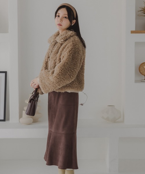 Petitjo（プッチージョ）の「小さいサイズ　ショート丈ボアジャケット　低身長さん・小柄女性（その他アウター・レディース・モカ/ライトベージュ・M-L/XS-S）」の17枚目の写真