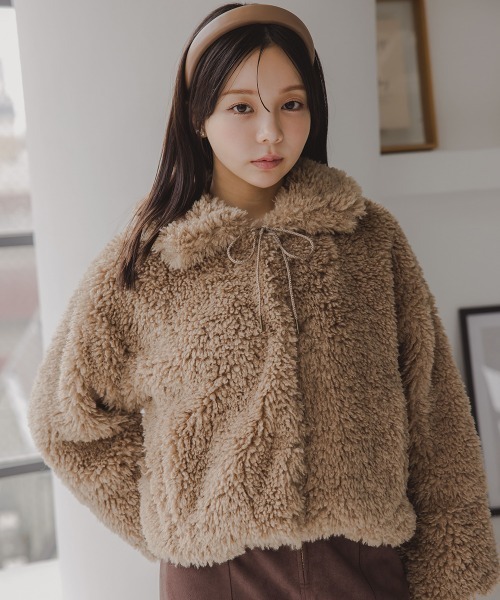 セール】小さいサイズ ショート丈ボアジャケット 低身長さん・小柄女性