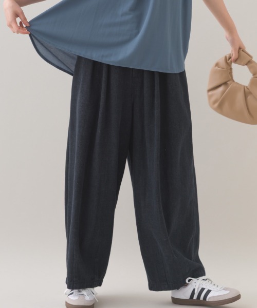 OMNES（オムネス）の「ワッシャーダンプ＆デニムサーカスパンツ（その他パンツ・レディース・ネイビー/ベージュ/カーキ/ブラック・MEDIUM/LARGE）」の16枚目の写真