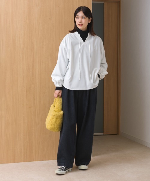 OMNES（オムネス）の「ワッシャーダンプ＆デニムサーカスパンツ（その他パンツ・レディース・ネイビー/ベージュ/カーキ/ブラック・MEDIUM/LARGE）」の12枚目の写真