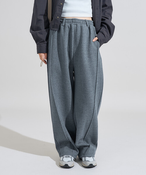 version of you チャコールグレー ワイドスウェットパンツ ボンディングカーブワイド スウェットパンツ（スウェットパンツ