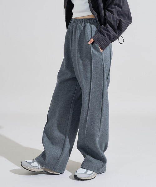 冬用ダンスウィズドラゴン　グレー スウェットパンツ ジッパーポケット付きサイズ3 RESEXXY スウェットパンツ ジャージ 「m」patchwork sweat pants